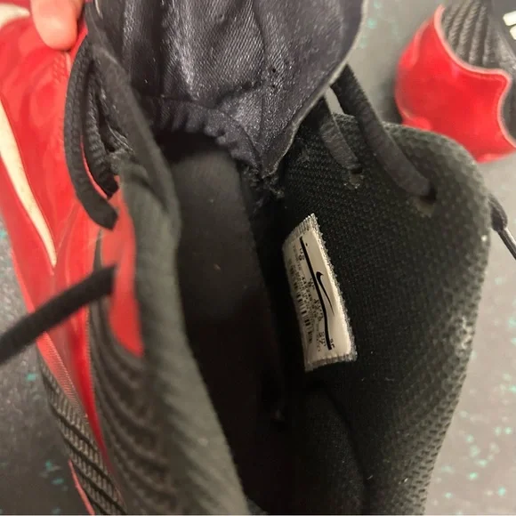 Nike Alpha Speed Football Cleats, Red/Black, Size 9 - Picture 5 of 11